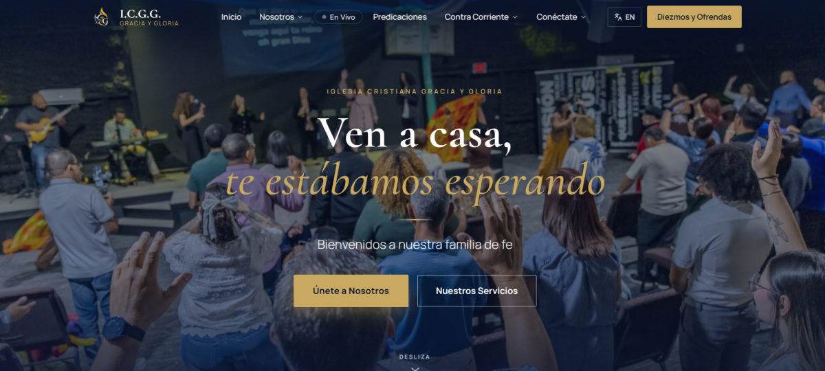 Iglesia Cristiana Gracia y Gloria website designed by Finesse Media